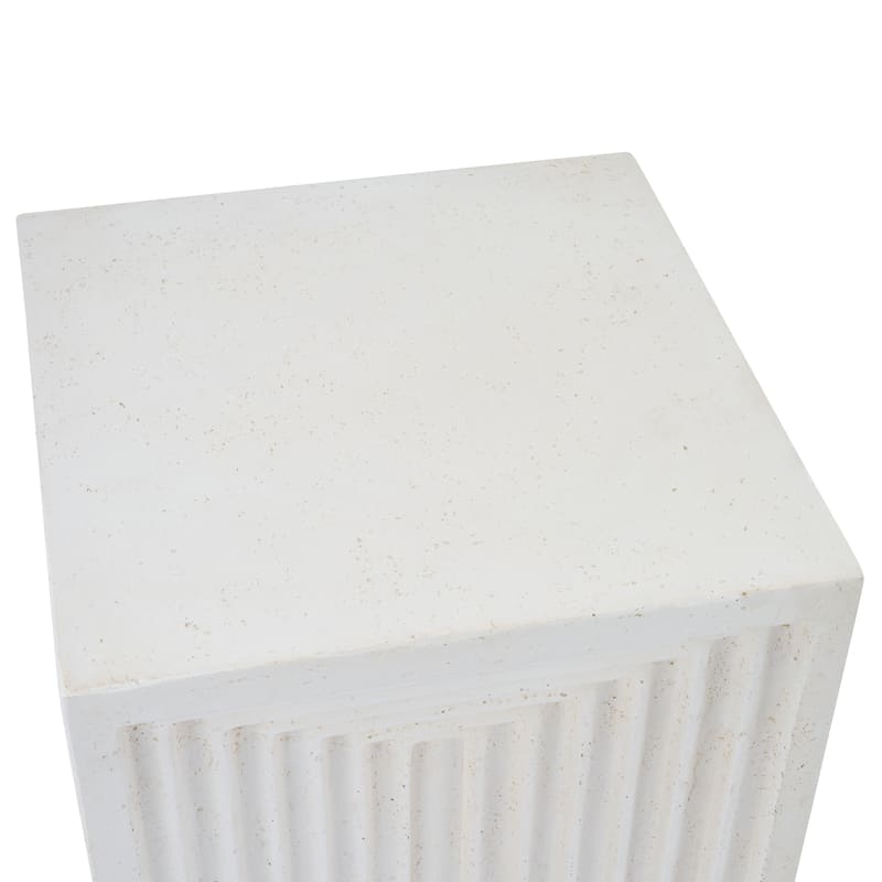 Christopher Knight Home - Camden 20.08''H Outdoor Minimalist Geometric MGO Side Table, Inverted Base & Layered Groove Design