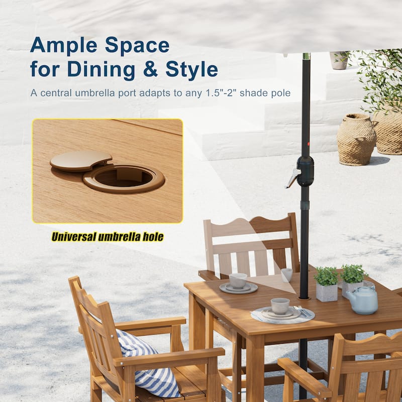 HIPS Outdoor Dining Set, Ergonomic Patio Chairs and Table(Set of 7)