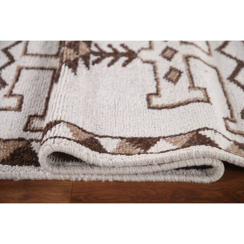 Beige Anatolian Turkish Runner Rug Handmade Tribal Wool Carpet - 2'11"x 12'7"