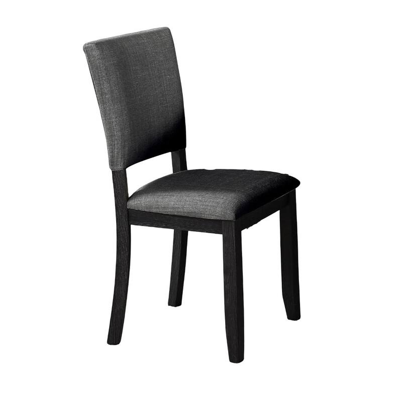 5pc Dining Set Kitchen Dinette Upholstered Fabric Chairs Round Table Pedestal Base Table 4x Side Chairs Dining Room