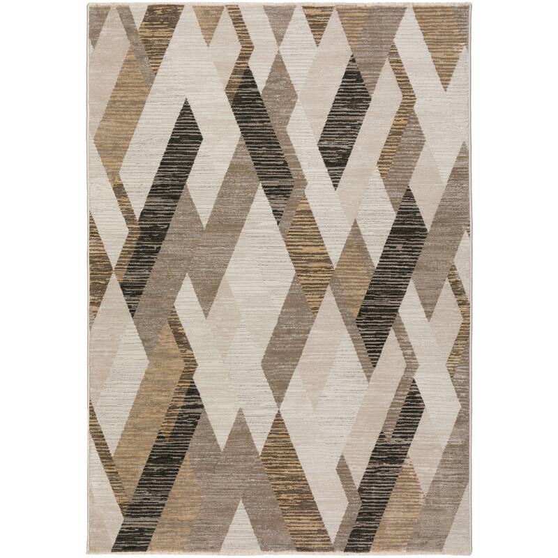 Emery Prism Taupe Machine Made Rug - 3' 3" x 5' 3" - Taupe - Rectangle