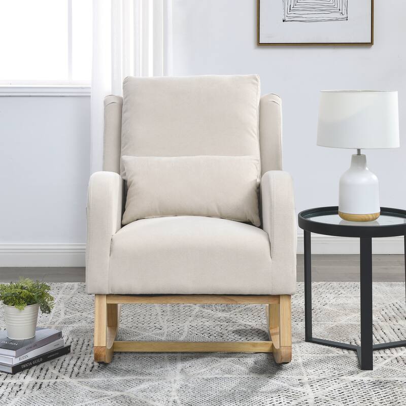 GDFStudio - Celestina Ultra-Cozy Rocking Chair with High-Back Support and Side Pockets - 27.5 "W
