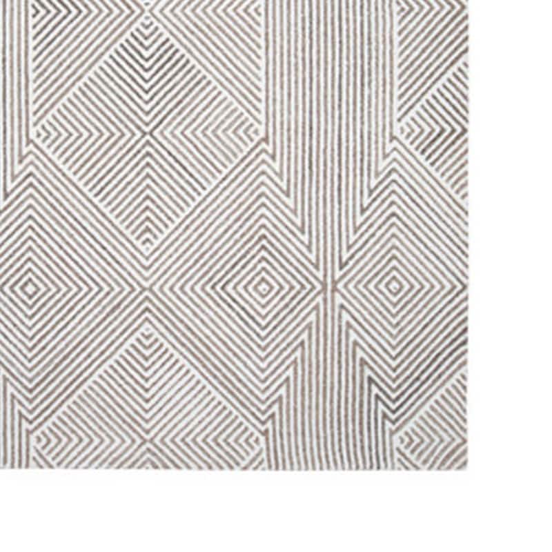 Glam 5 x 7 Area Rug, Geometric Pattern, Tufted Gray White Polyester, Wool - 5' x 7'