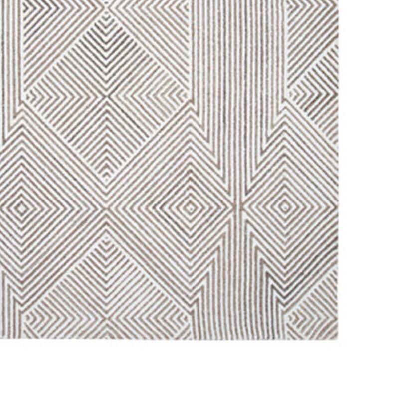 Glam 8 x 10 Area Rug, Geometric Pattern, Tufted Gray White Polyester, Wool - 8 x 10