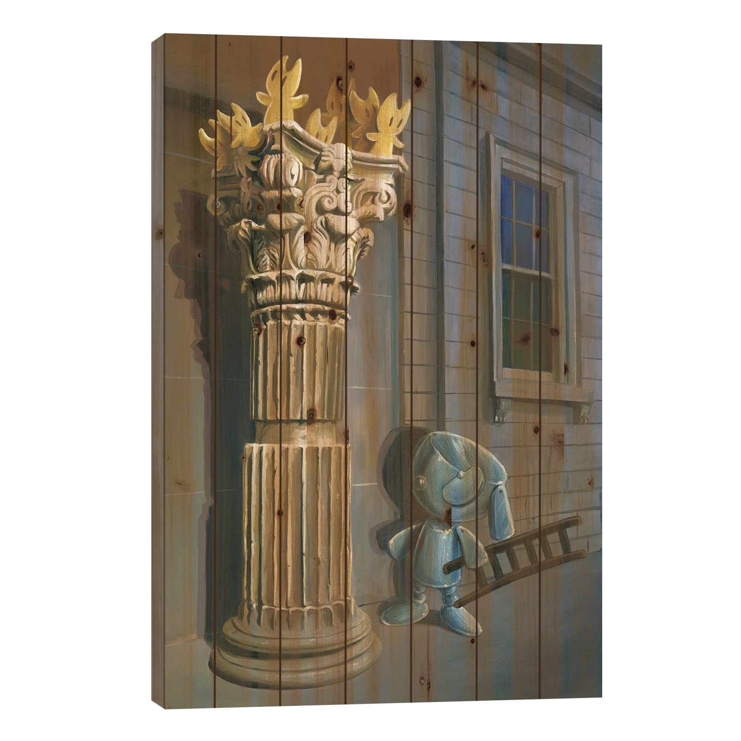 Rescue Mission Print On Wood by Gigi Chen - Multi-Color