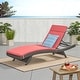 preview thumbnail 55 of 187, Salem Outdoor Wicker Adjustable Chaise Lounge with Cushion by Christopher Knight Home Grey+Red