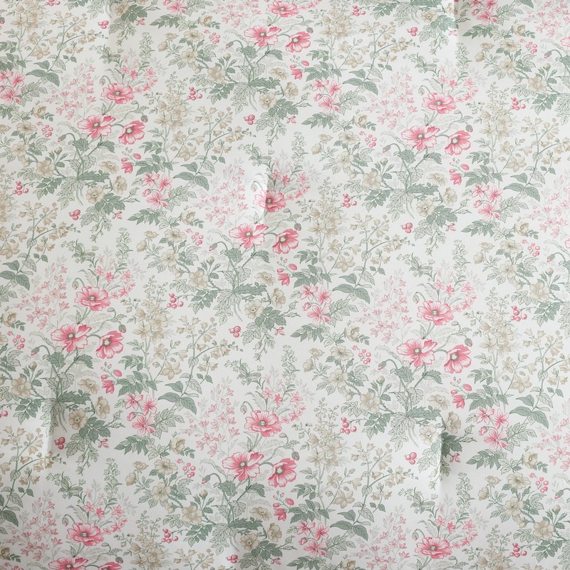 Laura Ashley Arden Floral Pink Reversible Comforter Bonus Set