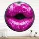 preview thumbnail 9 of 8, Designart 'Purple Lip Makeup' Oversized Shabby Chic Wall CLock