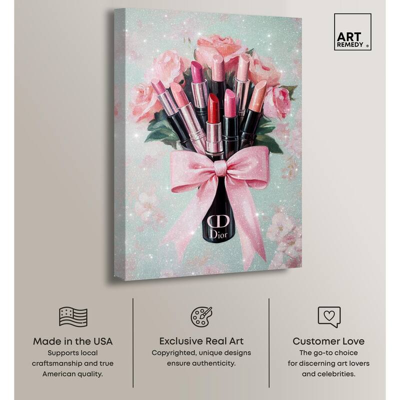 Petitie Bouquet of Lipsticks Canvas by Art Remedy, Gallery Wrapped