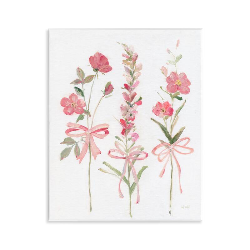 Stupell Pastel Pink Floral Sprigs Wall Plaque Art Design By Sally Swatland - 11 x 14