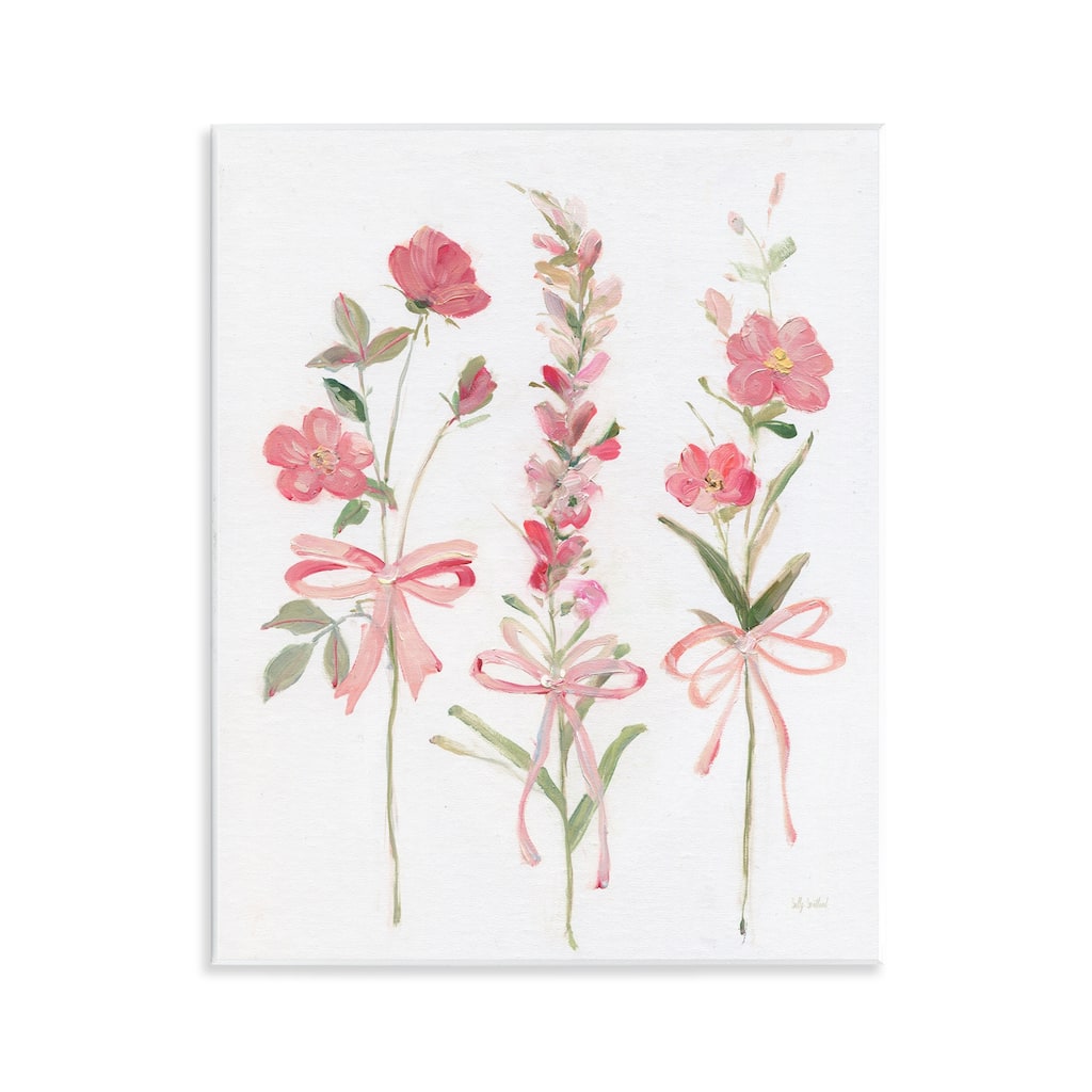 Stupell Pastel Pink Floral Sprigs Wall Plaque Art Design By Sally Swatland