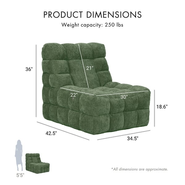 Furniture of America Freyn Modern 35-inch Fabric Biscuit Tufting Accent ...