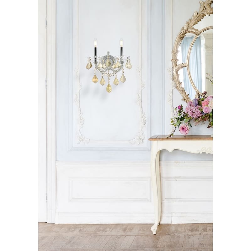 Fleur Illumination Collection Wall Sconce D:12in H:16in E:8.5in Lt:2 Chrome Finish