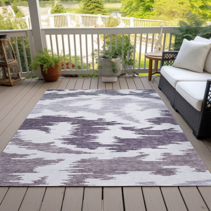 Machine Washable Indoor/ Outdoor Chantille Global Boho Rug - Purple - 3' x 5'