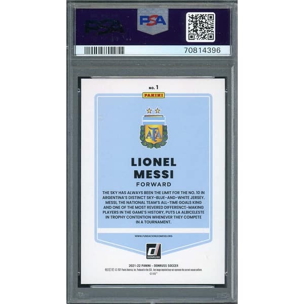 graded messi card Lionel 2015 Panini Select Striped Jersey Soccer #65 PSA 10 : Collectibles & Fine Art Complete Hit List Lionel Messi 2021-22 Panini Donruss