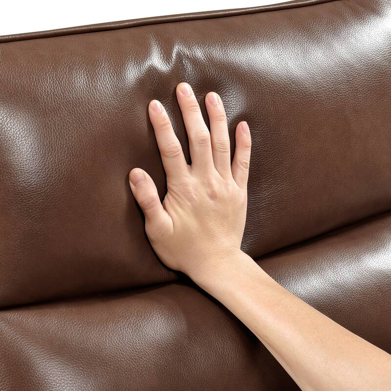 Esther 36" Leather Swivel Glider Recliner - Pull-Handle Motion