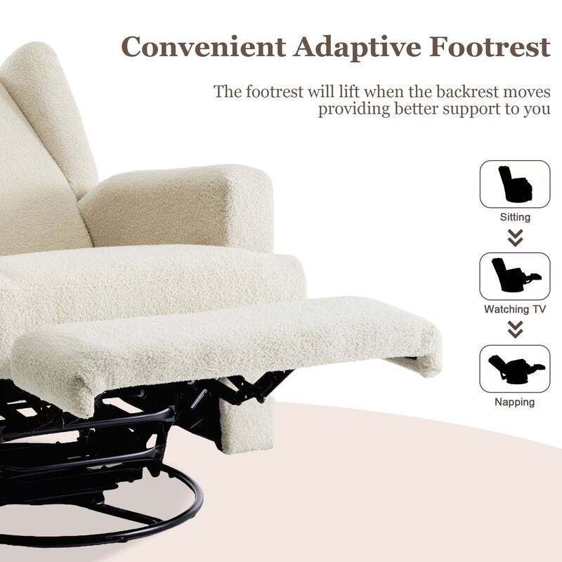 Swivel Wingback Glider Rocker Nursery Recliner Chair
