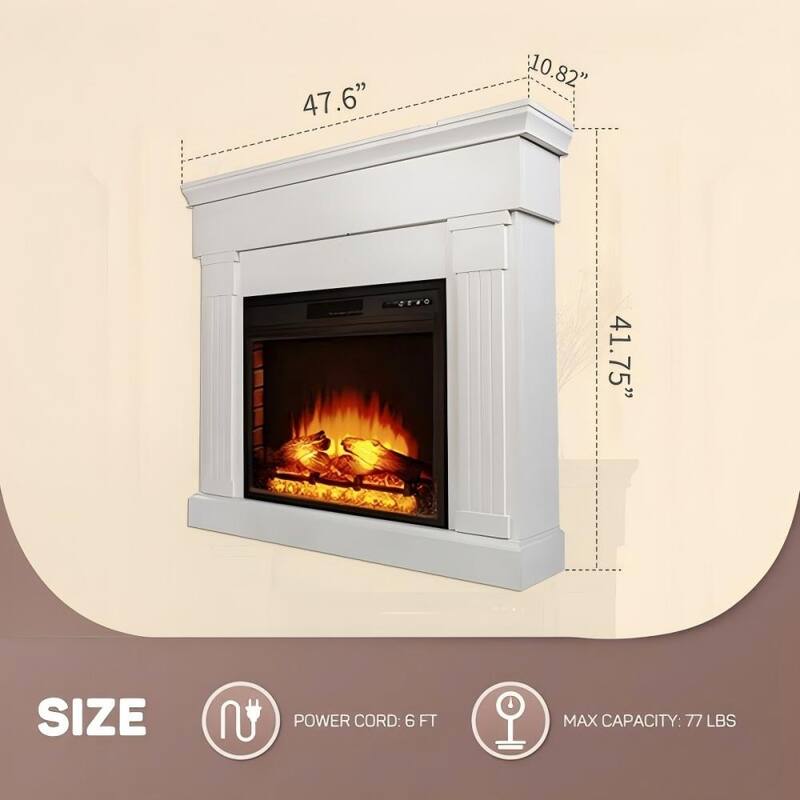 31.65'' /47.6'' Freestanding Electric Fireplace With Mantel
