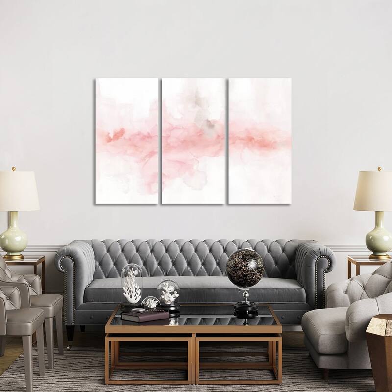 iCanvas "Rainbow Seeds Abstract Blush Gray Crop" by Lisa Audit 3-Piece Canvas Wall Art Set - 40x60x1.5