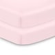 preview thumbnail 23 of 38, BreathableBaby All-in-One Fitted Sheet & Waterproof Cover for 38" x 24" Mini Crib Mattress (2-Pack) Light Pink