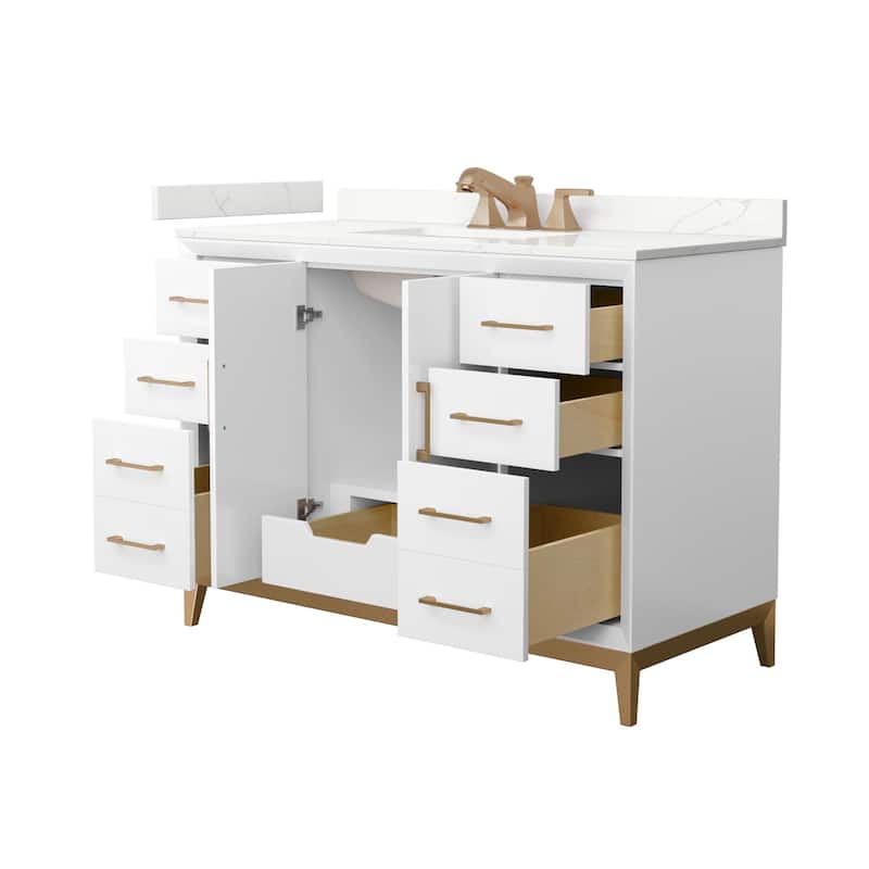 Wyndham Collection WCH818148S-QTZ-US3MXX Amici 48" Free Standing