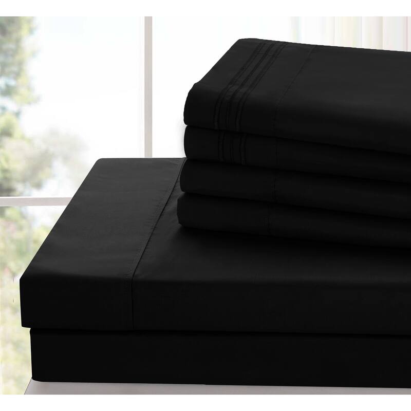6 Piece Bed Sheet Set Deep Pocket Ultra Soft Microfiber Bedding Sheets