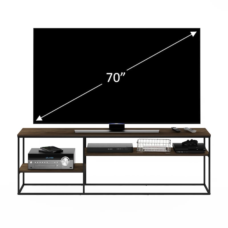 Furinno Moretti Modern Lifestyle TV Stand for TV up to 78 Inch, Columbia Walnut