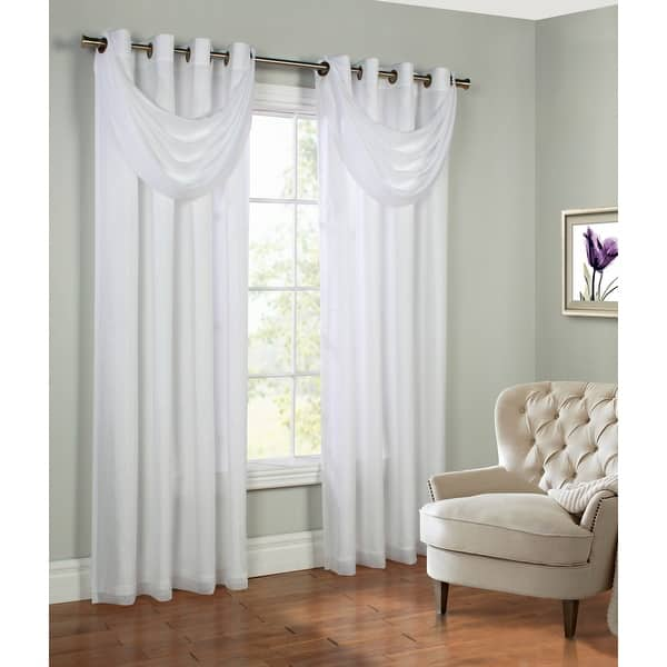 ThermaVoile Rhapsody Lined Grommet Curtain Panel and Ascot Valance - On ...