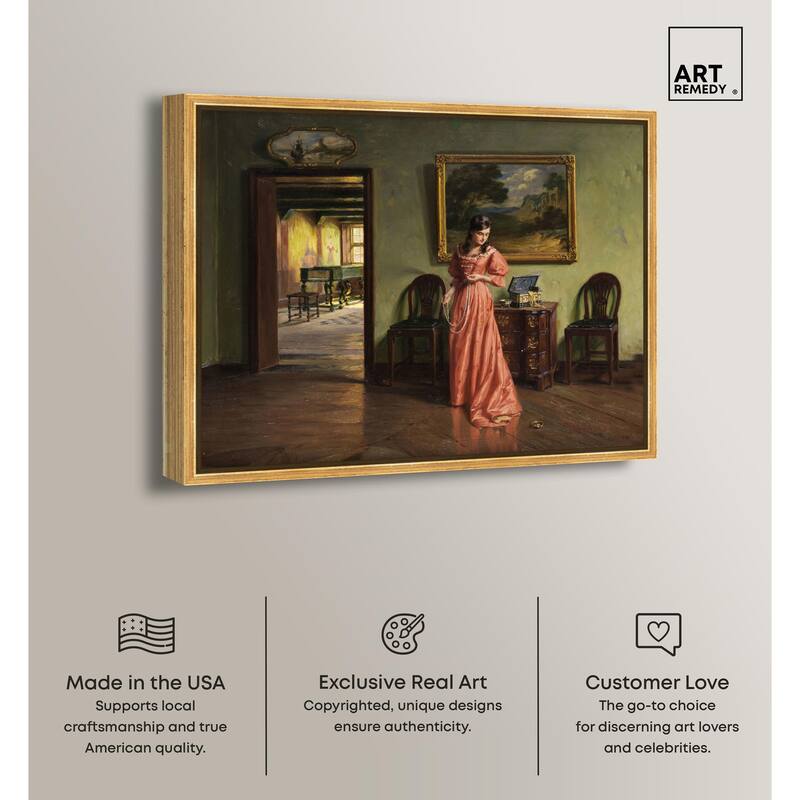Woman and the Necklace Canvas by Art Remedy