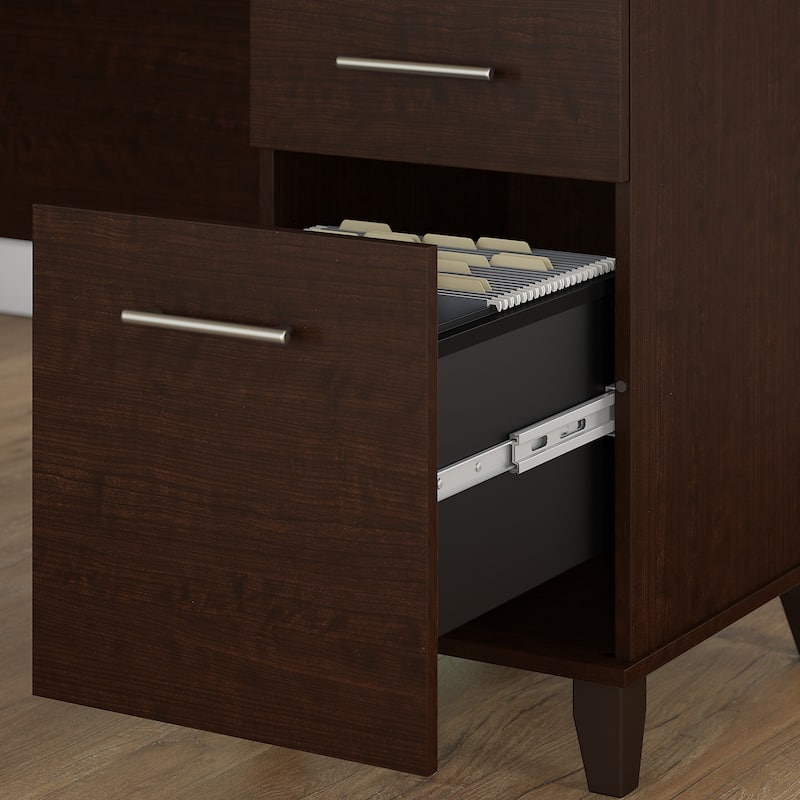 Bush Furniture Somerset 72W L Shaped Desk with Storage Hutch