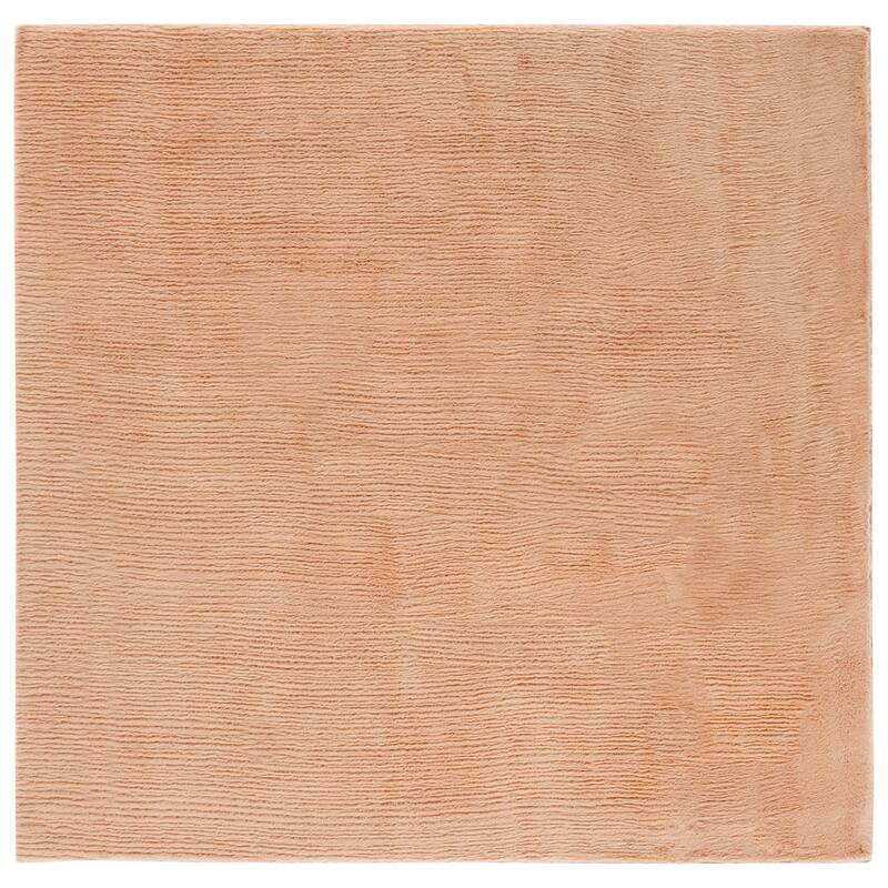 SAFAVIEH Faux Rabbit Fur Catja Machine Washable Slip Resistant - 6' x 6' Square - Beige - Square