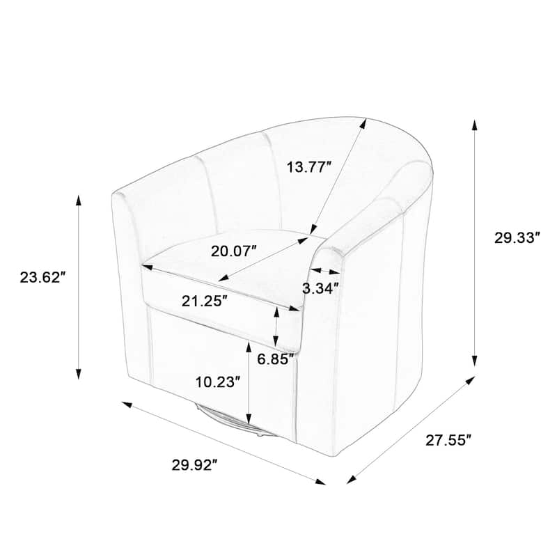 Modern Upholstered Accent Swivel Barrel Chair for Living Room
