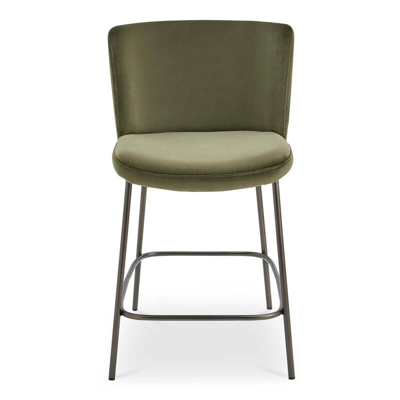 NADAAL STUDIOS Amaris, Counter Stool With Performance Fabric - 21.7"W x23.4"D x37.4"H - Green