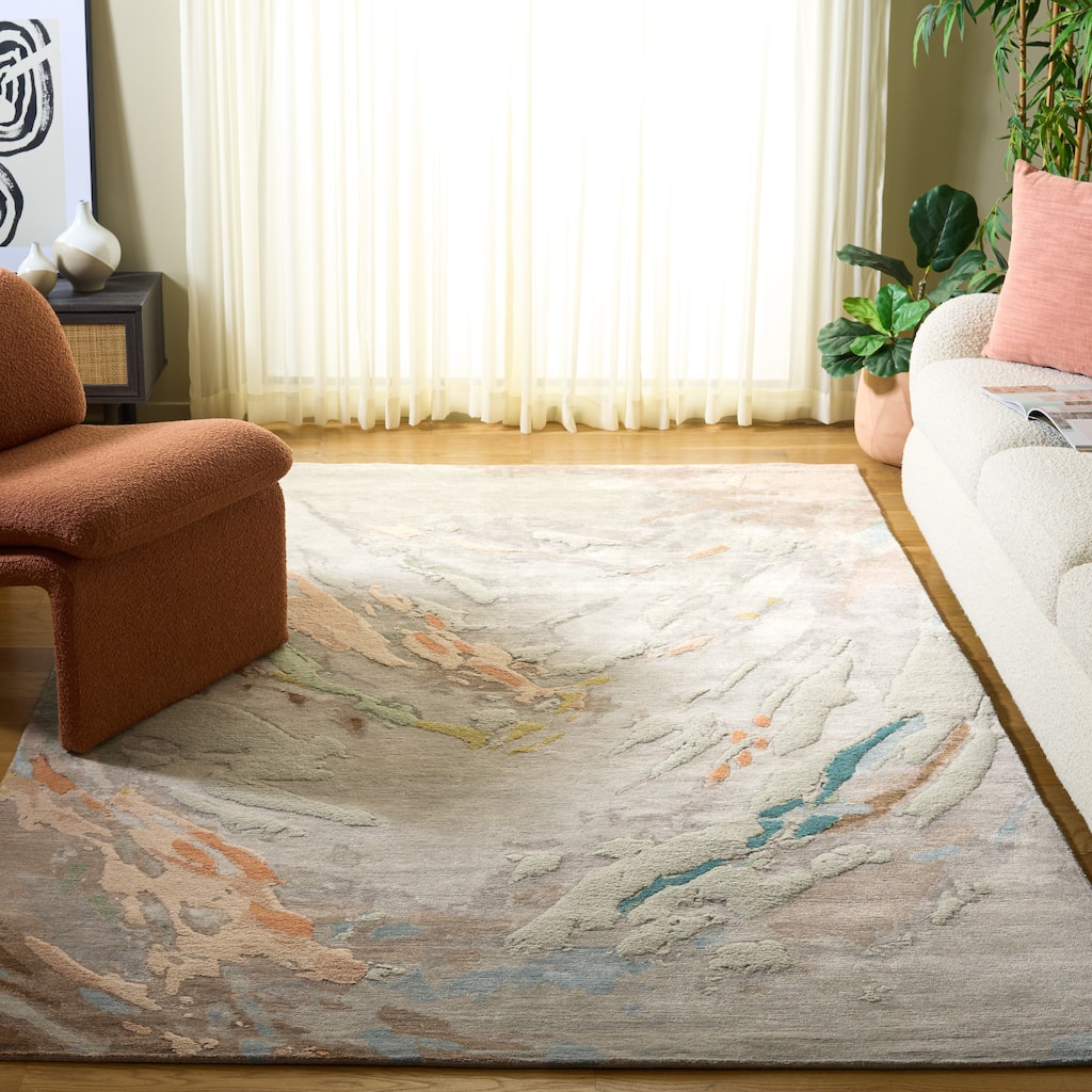 SAFAVIEH Couture Hand-Knotted Saint Tropez Mitsuyo Modern Wool Rug