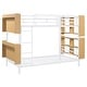 preview thumbnail 6 of 26, Twin Over Twin Metal Bunk Bed with Ladder, Full-Length Guardrail, Storage Shelves, No Box Spring Needed, Easy Assembly, White
