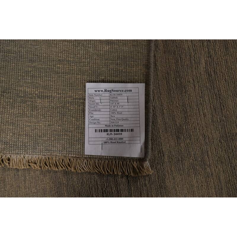 Modern Gabbeh Oriental Foyer Rug Handmade Acent Wool Carpet - 3'3"x 4'10"