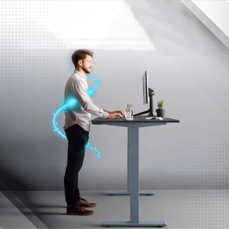 Rise Up Electric Standing Desk Dual Motor 60x30 solid bamboo desktop