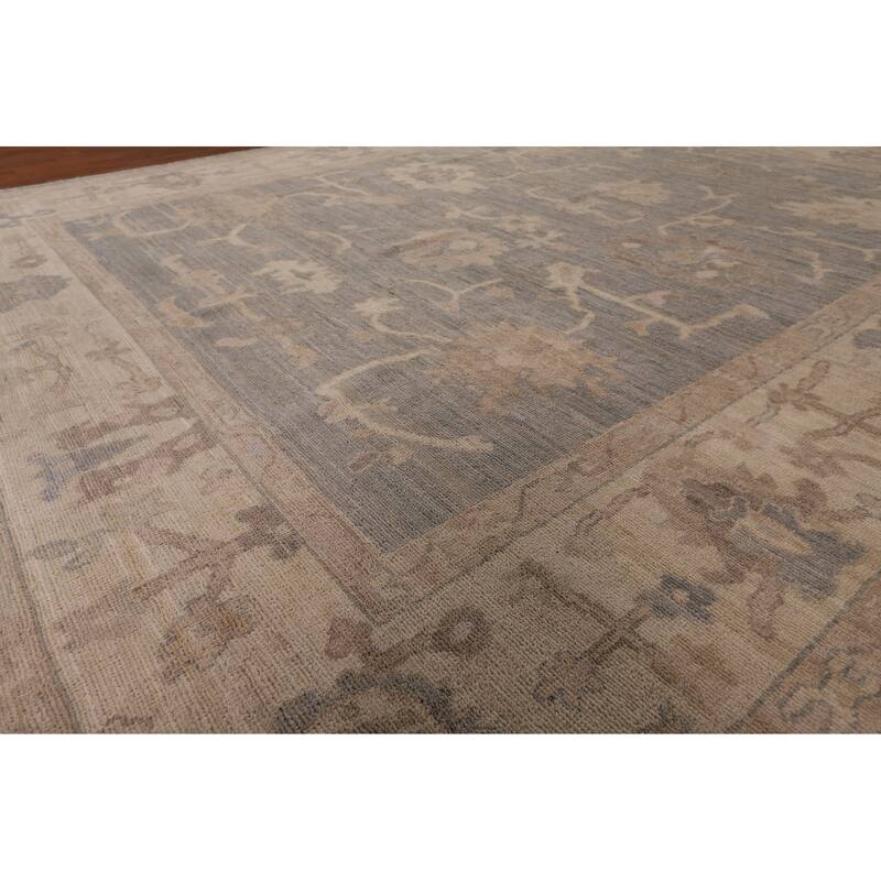 Vegetable Dye Oushak Area Rug Hand-Knotted Wool Carpet - 8'3" x 9'8"