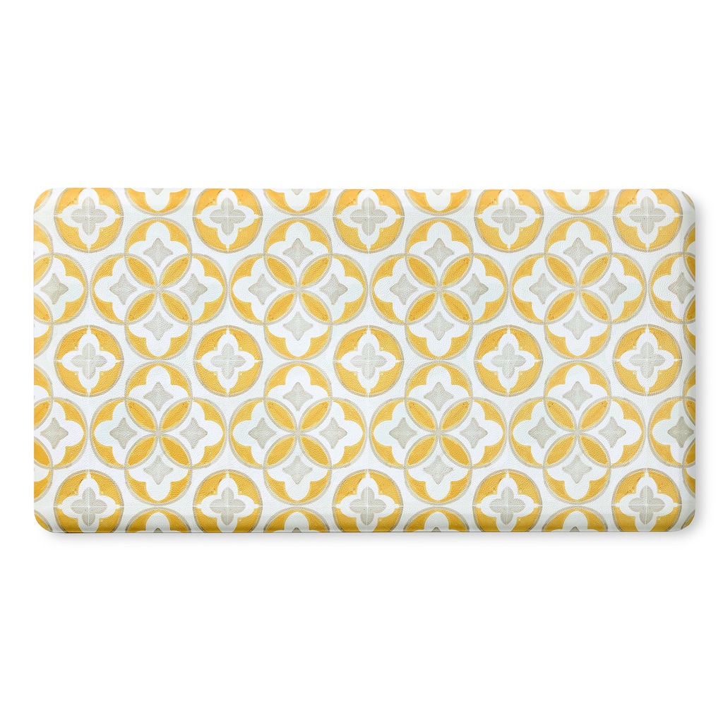 FIESTA Mali Tiles Geo Trellis Anti-Fatigue Comfort Kitchen Mat, Non-Slip Floor Mat, Padded Standing Desk Mat