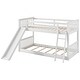 preview thumbnail 9 of 16, Twin over Twin Bunk Bed with Convertible Slide and Ladder, White