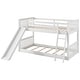preview thumbnail 10 of 9, White Sturdy TBunk Bed with Built-in Slide and Ladder,Twin over Twin Kids Bed