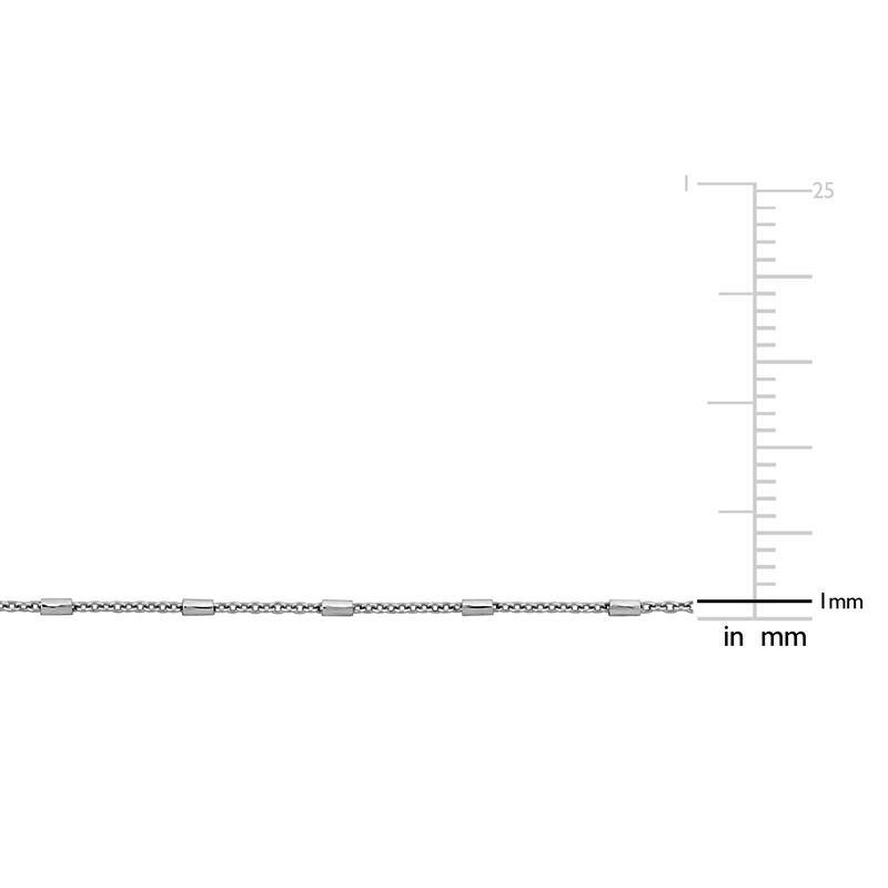 Miadora 1mm Tube Beads on Cable Chain in 10k White Gold - 17 in