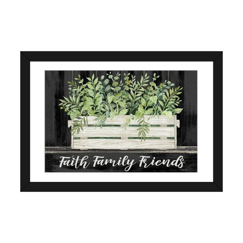 iCanvas "Faith, Family, Friends" by Cindy Jacobs - Black - 24x32x1