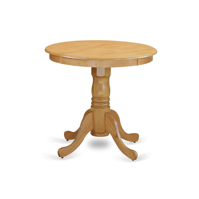 East West Furniture Eden Dining Room Table - a Round kitchen Table Top with Pedestal Base, 30x30 Inch, Oak