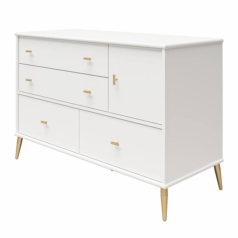 Little Seeds Valentina Asymmetrical 4 Drawer / 1 Door Convertible Dresser