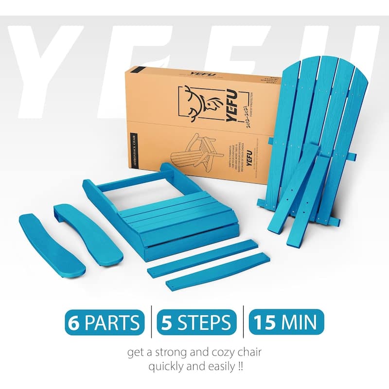 WINSOON All Weather HIPS Outdoor Plastic Adirondack Chairs Set of 2