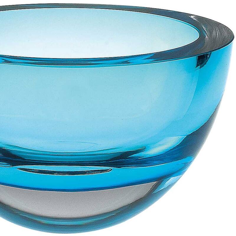 HomeRoots 6" Mouth Blown European Made Lead Free Cobalt Crystal Bowl