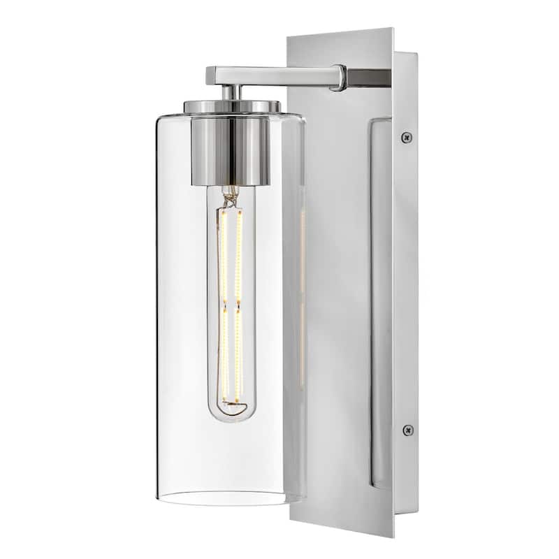 Lark 83370 Lane 13" Tall Hardwired or Plug-In Wall Sconce with Clear - Polished Nickel