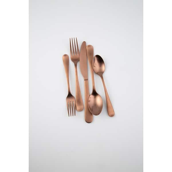 Cambridge Silversmiths Rhiannon Copper Satin 20-Piece Flatware Set, Service for 4 - Silver - Service for 4