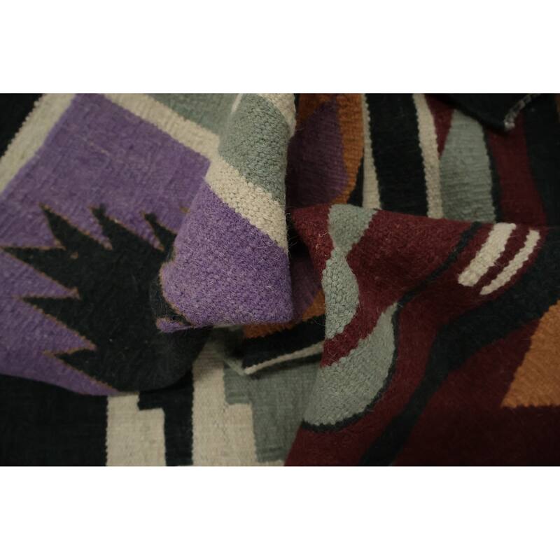 Hand Woven Oriental 100% Wool Carpet Southwestern Tribal Multi-Colored Kilim Area Rug - 11' 6'' X 11' 6''